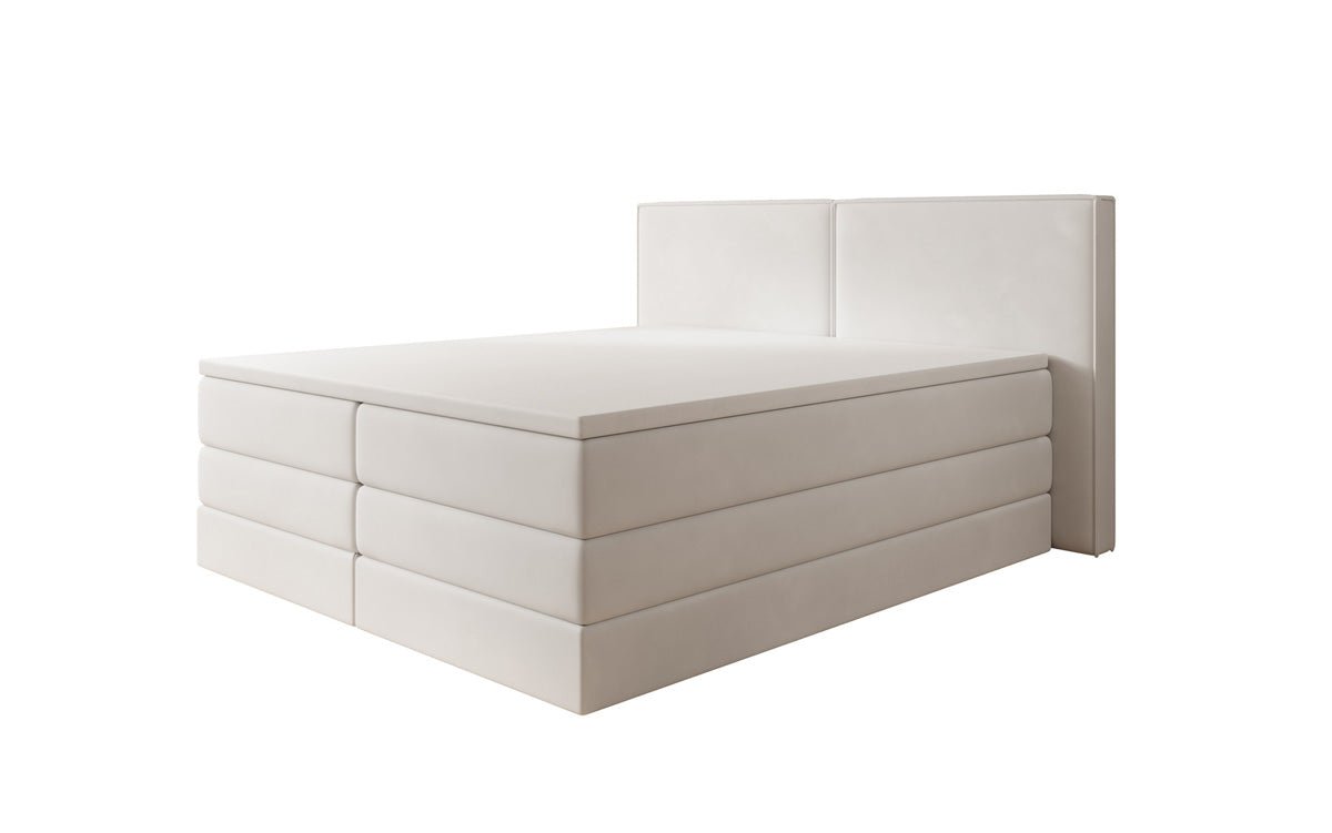 Box spring bed Ophelia with lift-up storage in velvet
