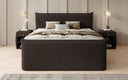 Box spring bed Liana II with lift-up storage in teddy bouclé
