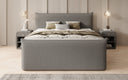 Box spring bed Liana II with lift-up storage in teddy bouclé