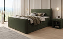 Box spring bed Liana II with lift-up storage in teddy bouclé