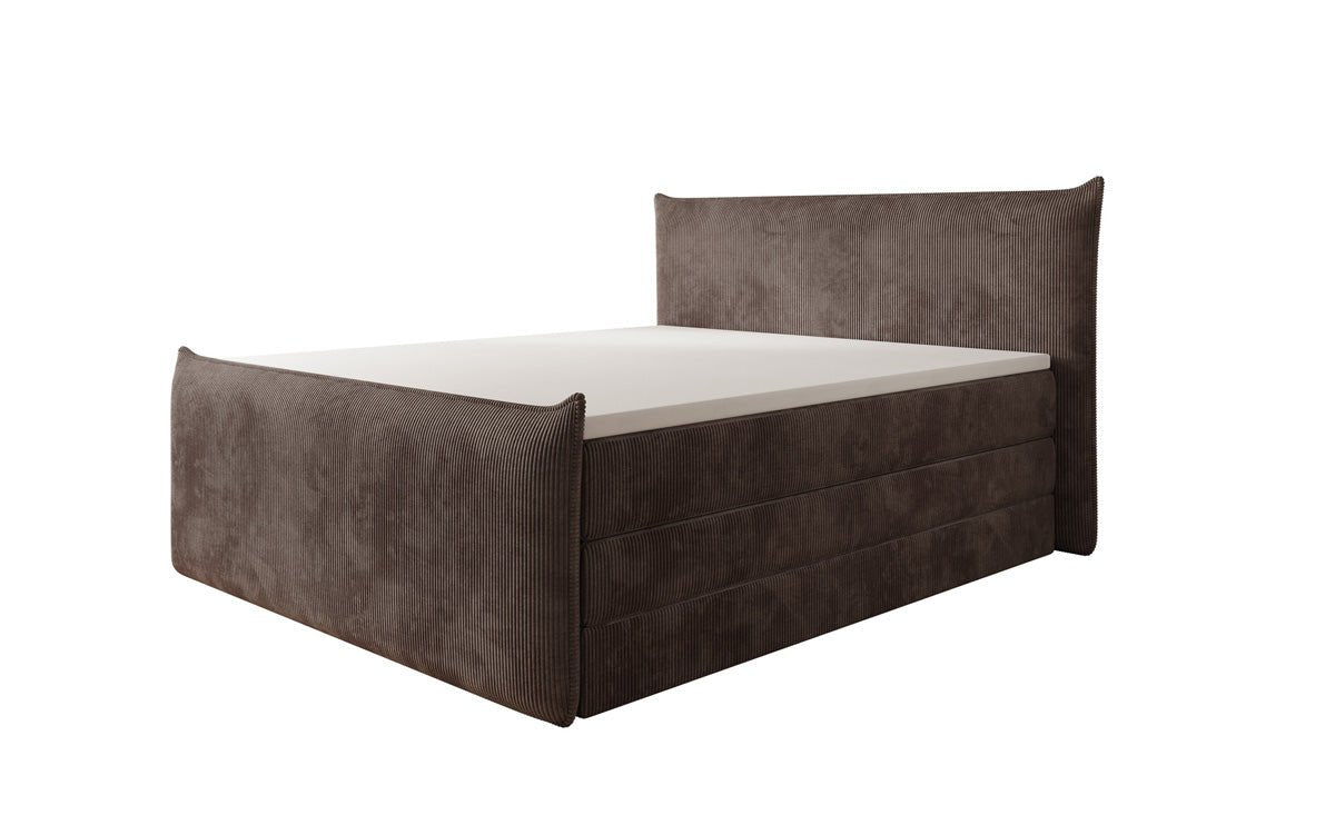Box spring bed Liana II with lift-up storage in Corduroy