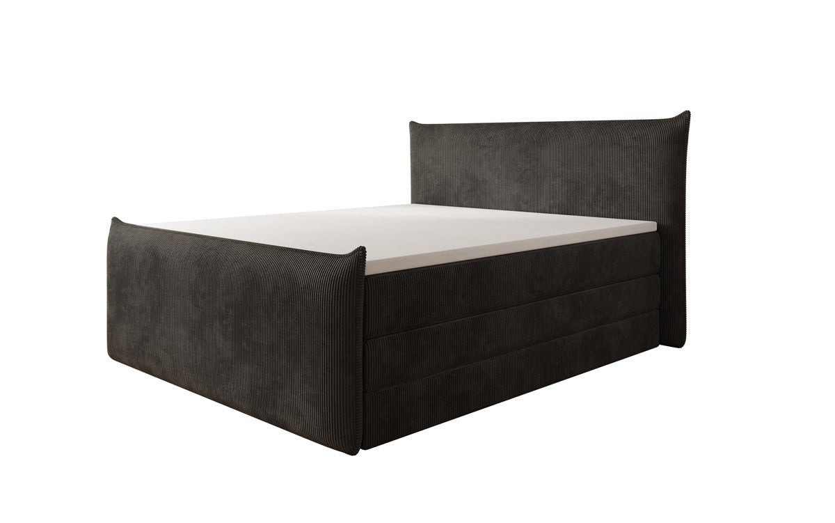 Box spring bed Liana II with lift-up storage in Corduroy