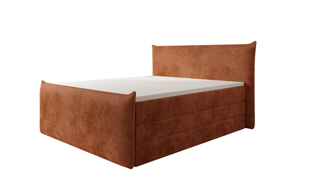 Box spring bed Liana II with lift-up storage in Corduroy