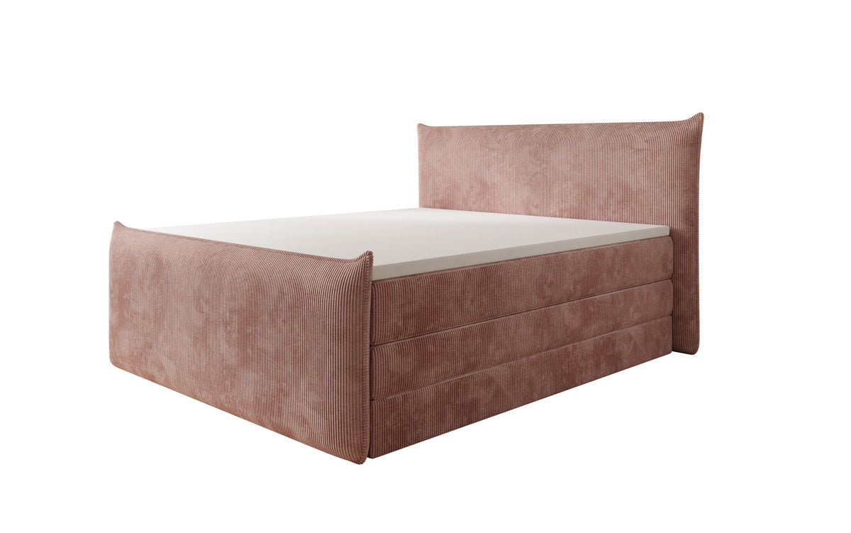 Box spring bed Liana II with lift-up storage in Corduroy