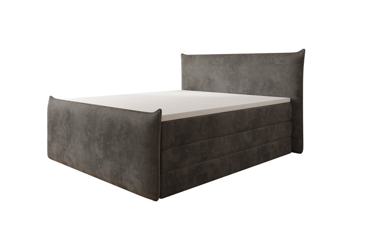 Box spring bed Liana II with lift-up storage in Corduroy