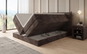 Boxspringbett Liana mit hochklappbarem Stauraum in Cord
