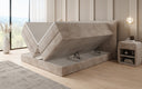 Boxspringbett Liana mit hochklappbarem Stauraum in Cord