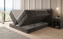 Boxspringbett Liana mit hochklappbarem Stauraum in Cord
