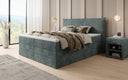 Boxspringbett Liana mit hochklappbarem Stauraum in Cord
