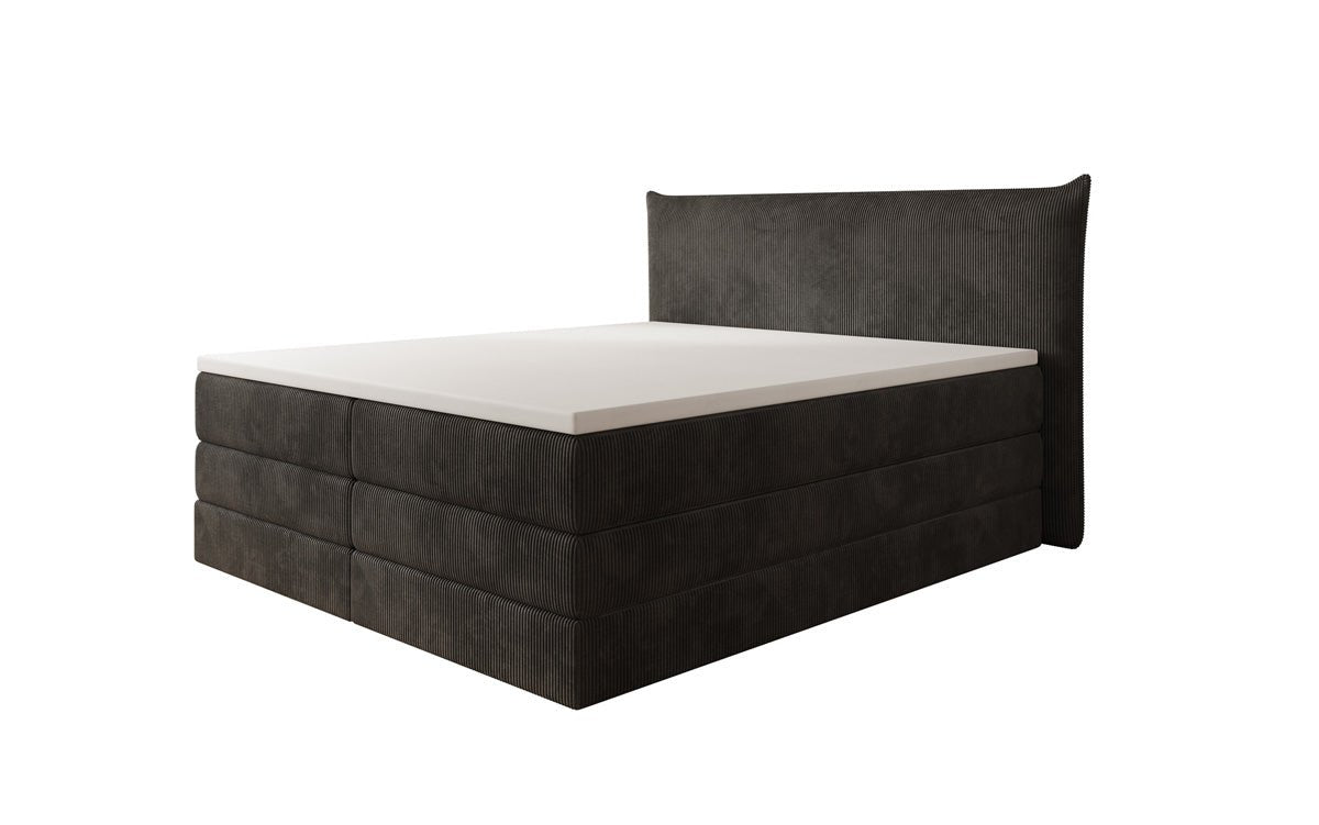 Box spring bed Liana with lift-up storage in Corduroy