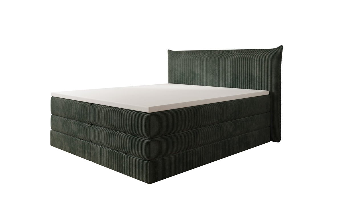 Box spring bed Liana with lift-up storage in Corduroy