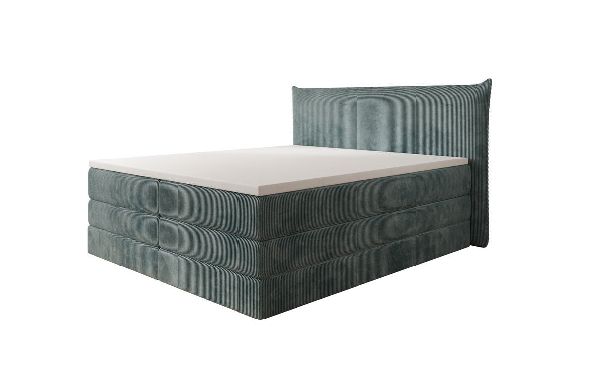 Box spring bed Liana with lift-up storage in Corduroy