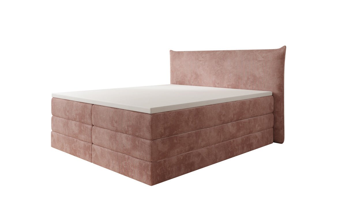 Box spring bed Liana with lift-up storage in Corduroy