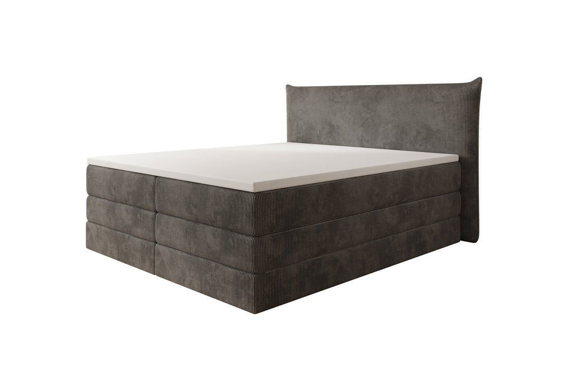 Box spring bed Liana with lift-up storage in Corduroy