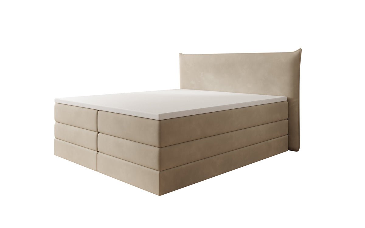 Box spring bed Liana with lift-up storage in velvet