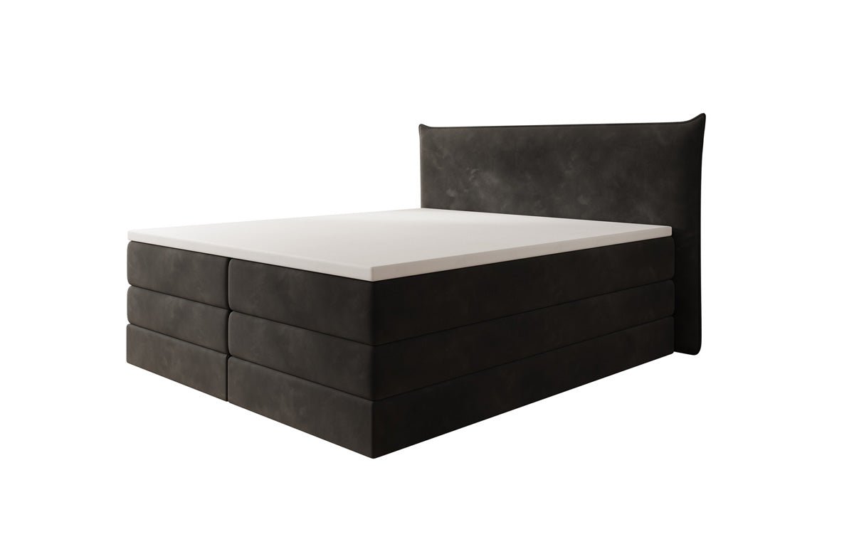 Box spring bed Liana with lift-up storage in velvet