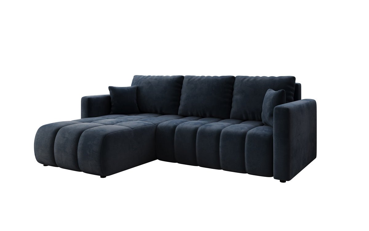Designer sofa Beatrice L with sleeping and folding function in velvet