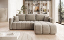 Designer Ecksofa Beatrice mit Schlaf- und Klappfunktion in Samt
