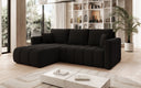 Designer corner sofa Beatrice with sleeping and fold-out function in bouclé