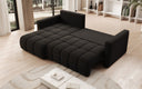 Designer corner sofa Beatrice with sleeping and fold-out function in bouclé