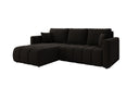 Designer corner sofa Beatrice with sleeping and fold-out function in bouclé