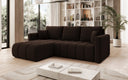 Designer corner sofa Beatrice with sleeping and fold-out function in bouclé