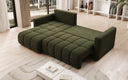 Designer corner sofa Beatrice with sleeping and fold-out function in bouclé