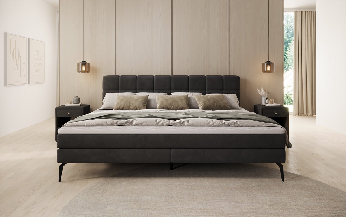 Family Box Spring Bed Savona – 220/240x200 in Velvet