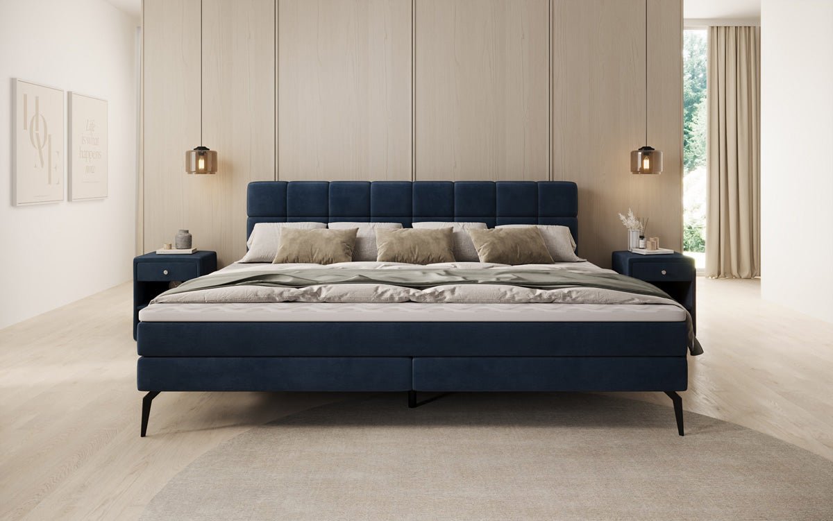 Family Box Spring Bed Savona – 220/240x200 in Velvet