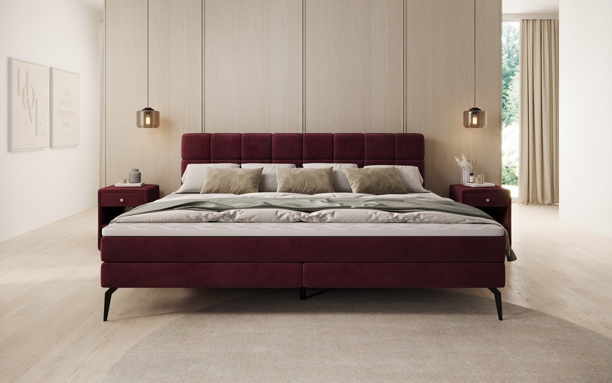Family Box Spring Bed Savona – 220/240x200 in Velvet
