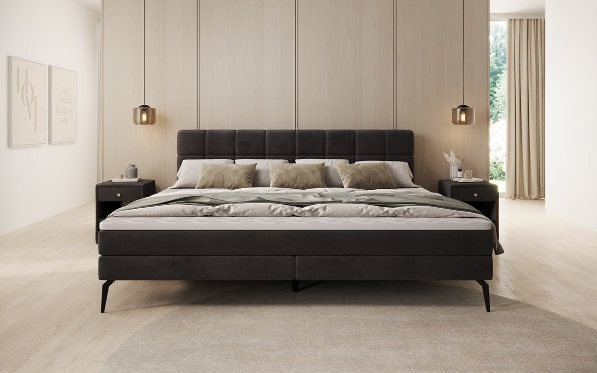 Family Box Spring Bed Savona – 220/240x200 in Velvet