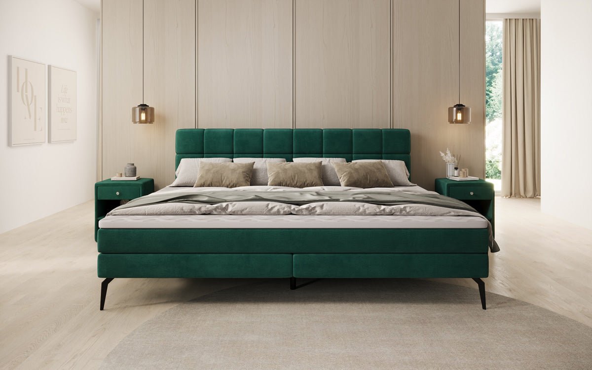 Family Box Spring Bed Savona – 220/240x200 in Velvet