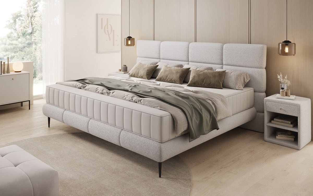 Family Upholstered Bed Milano Bouclé in 220/240x200