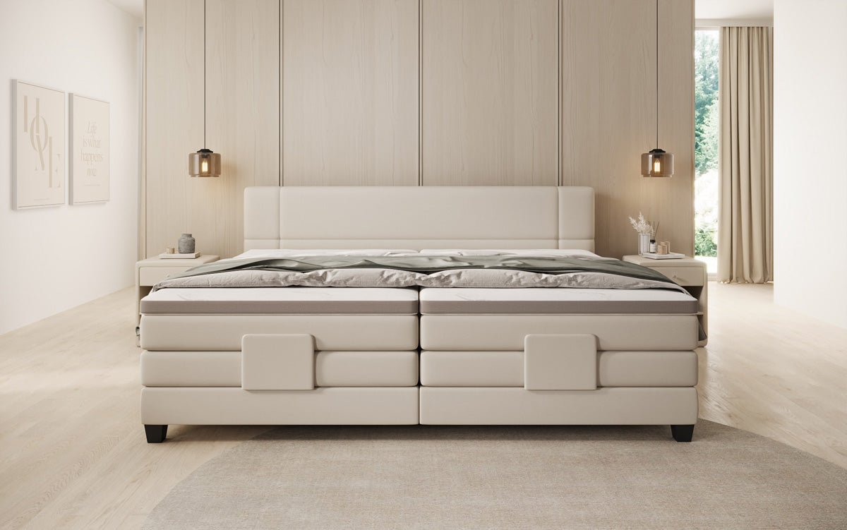 Familien Boxspringbett Noela 220/240x200 elektrisch verstellbar in Stoff