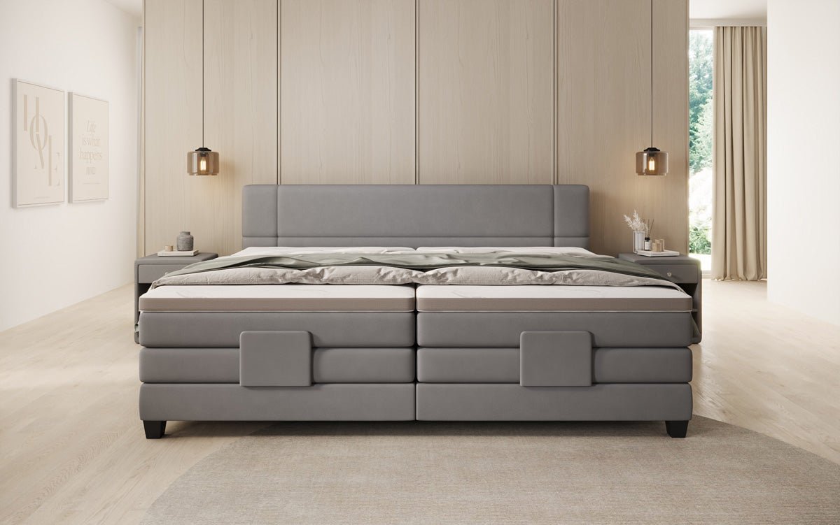 Familien Boxspringbett Noela 220/240x200 elektrisch verstellbar in Stoff