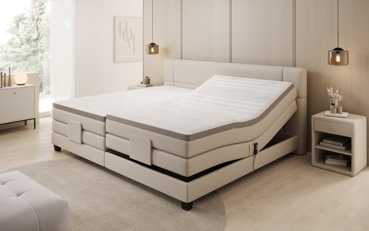 Familien Boxspringbett Noela 220/240x200 elektrisch verstellbar in Stoff