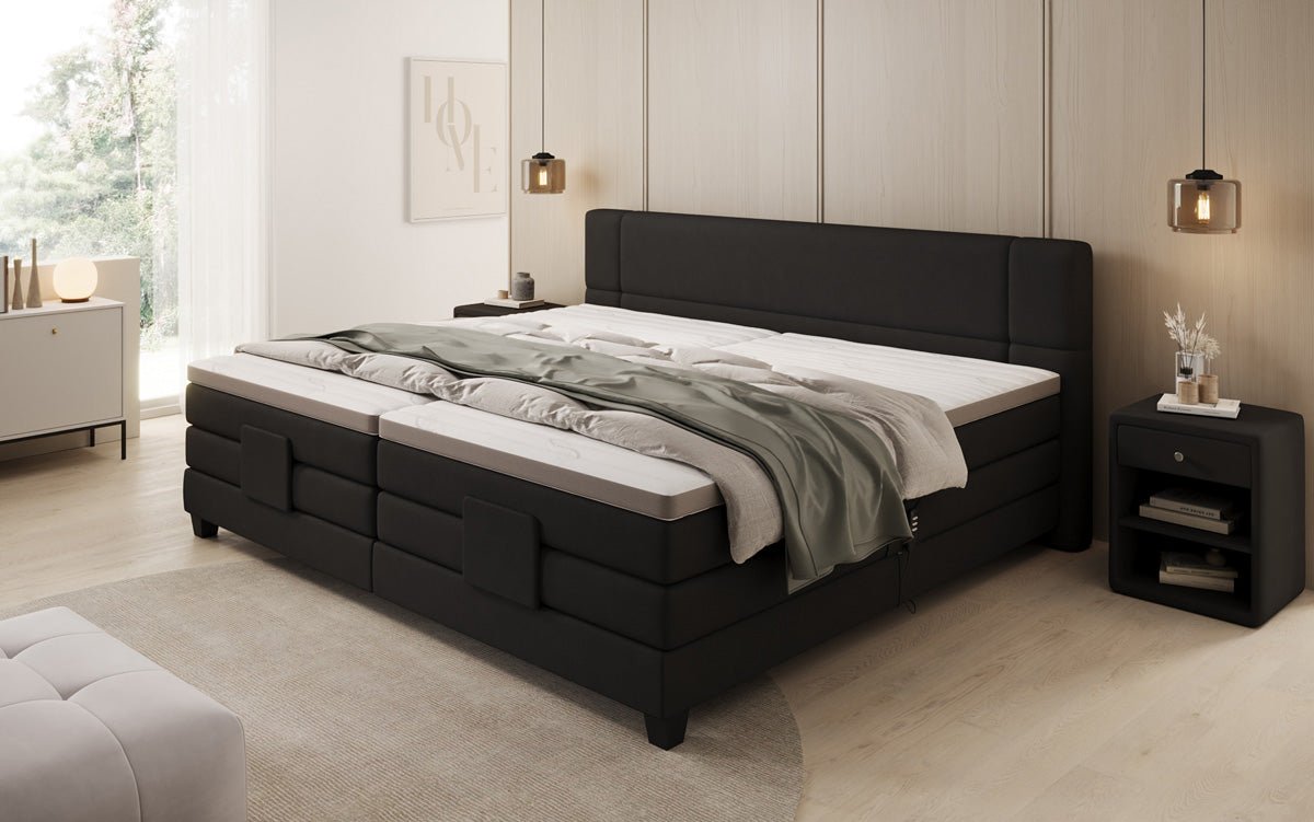Familien Boxspringbett Noela 220/240x200 elektrisch verstellbar in Stoff