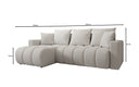 Designer Ecksofa Giulio mit Schlaf- und Klappfunktion in Bouclé