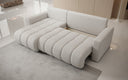 Designer Ecksofa Giulio mit Schlaf- und Klappfunktion in Bouclé