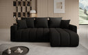 Designer Ecksofa Giulio mit Schlaf- und Klappfunktion in Bouclé