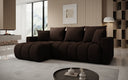 Designer Ecksofa Giulio mit Schlaf- und Klappfunktion in Bouclé