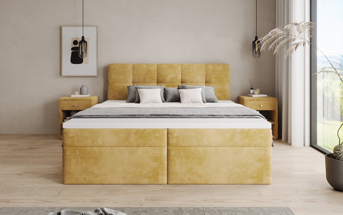 Boxspringbett Cozy II in Cord mit Stauraum