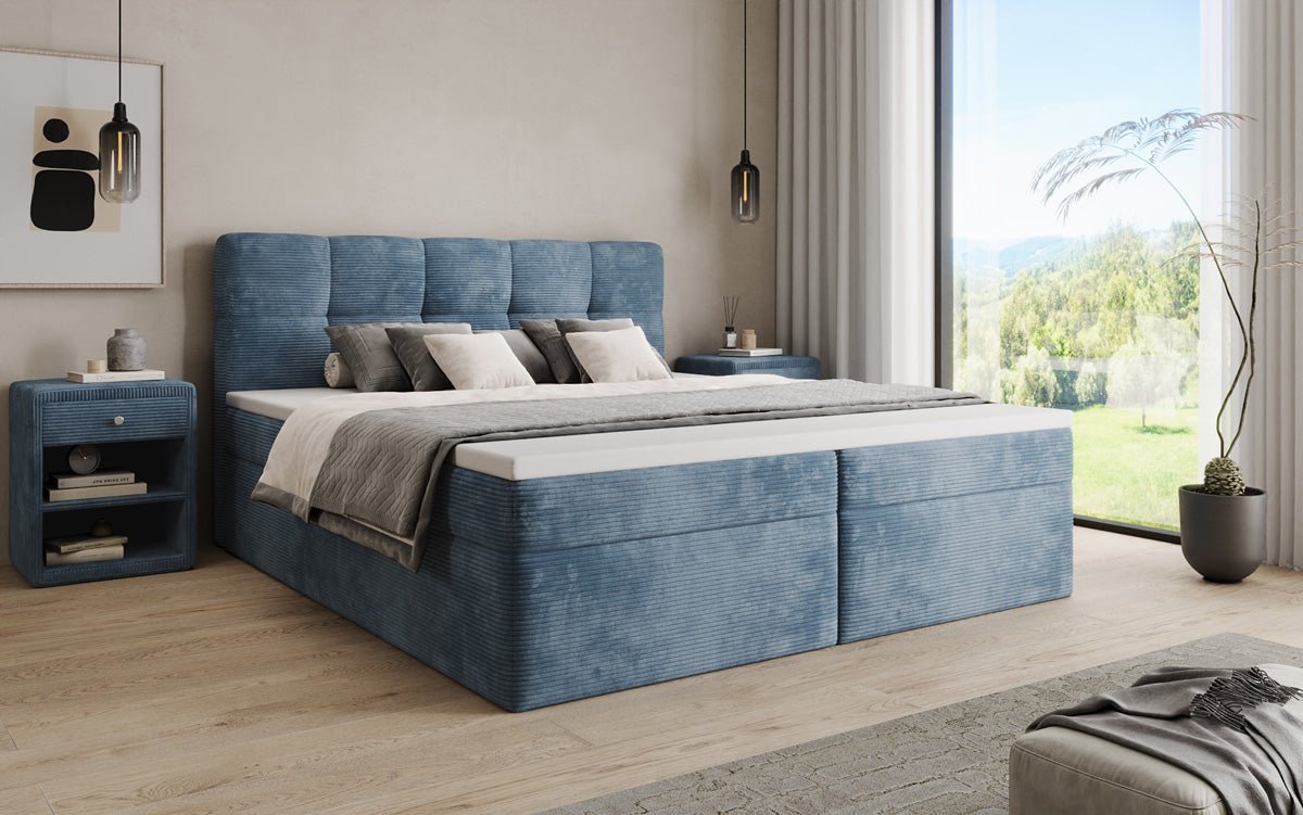 Boxspringbett Cozy II in Cord mit Stauraum