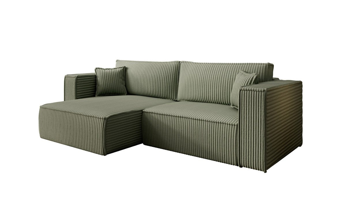 Designer Sofa Paris in breitem Cord mit Schlaf- und Klappfunktion