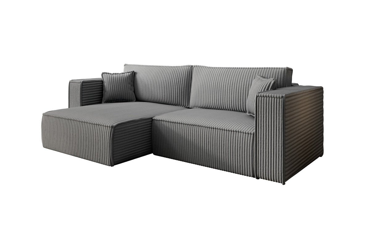 Designer Sofa Paris in breitem Cord mit Schlaf- und Klappfunktion