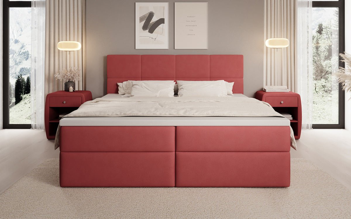 Boxspringbett Levi in Stoff mit Stauraum