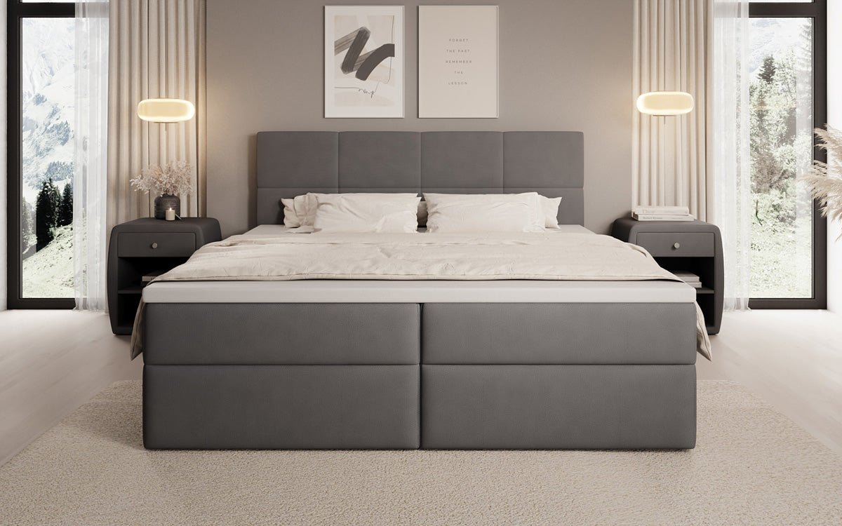 Boxspringbett Levi in Stoff mit Stauraum