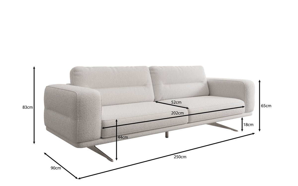 Torino Designer Sofa 3-Seater in Bouclé