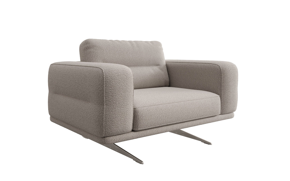 Designer Sofa-Sessel Torino mit Armlehnen in Bouclé