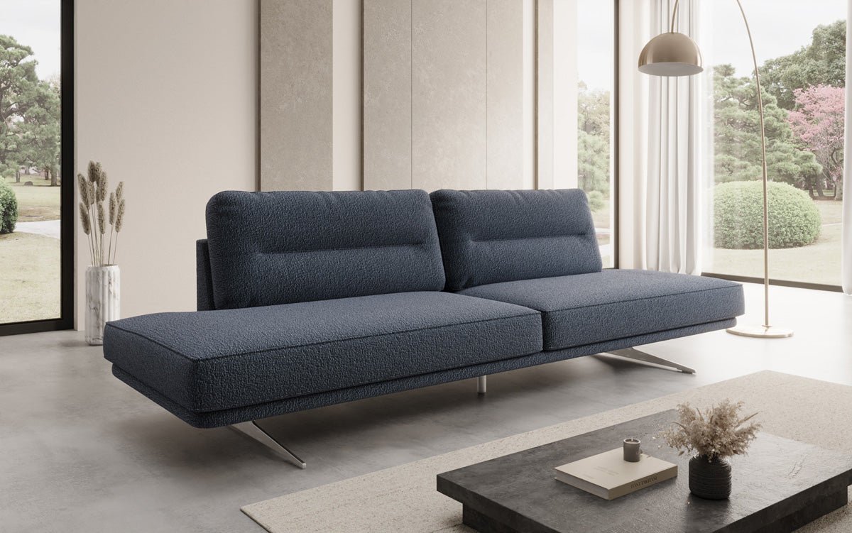Designer Sofa Torino 3-Seater Open in Bouclé